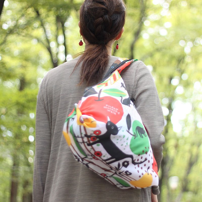 日本 Prairie Dog 設計包/環保袋/購物袋/手提袋 - 貓戲 - 側背包/斜孭袋 - 塑膠 多色