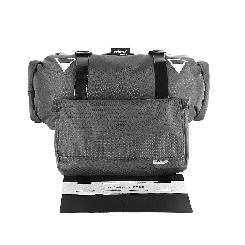 Xtouring Handlebar Dry Bag with Add on pack 輕量單車旅行環島包 - 防水龍頭包套裝 深灰蜂巢格 重量僅 341g