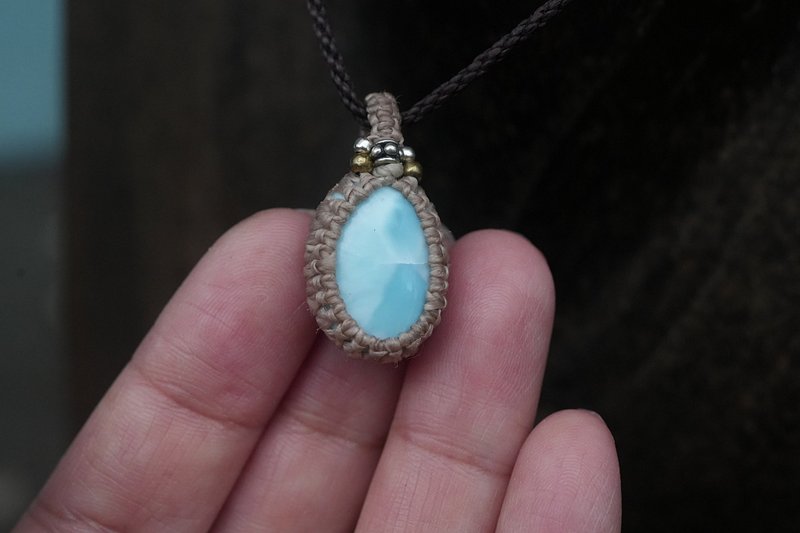 小小的波浪物語 拉利瑪石項鍊 2060 - 項鍊 - 其他金屬 藍色