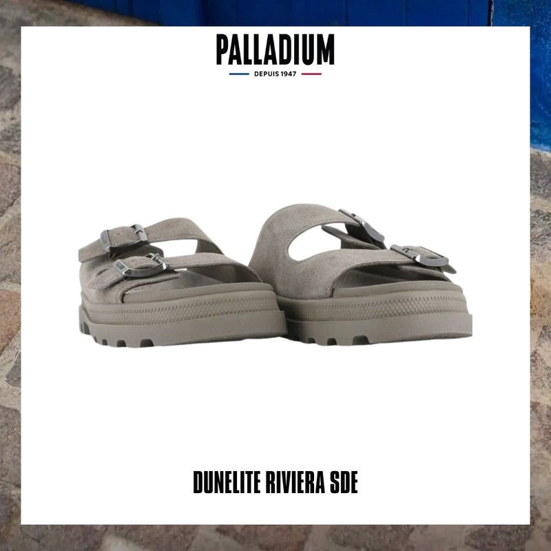 PALLADIUM DUNELITE RIVIERA SDE輕量麂皮拖鞋 男女款 深灰 74455 - 拖鞋 - 其他材質 