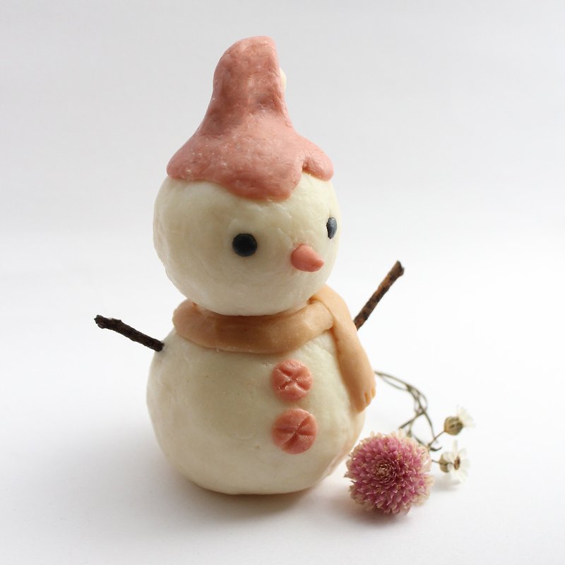 手作りの雪だるま - クリスマスプレゼント交換（出荷日12月19日） - 石けん - 寄せ植え・花 ピンク