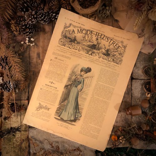 REVUE DE LA MODE 印刷物 1875 年 【商品番号③】 REVUE DE LA MODE 印刷物 1875 年 【商品番号③】