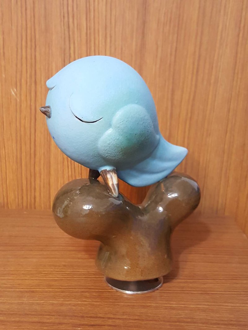 Blue Mountain Mountain Bird Asleep Standing on Yamagata Flower Music Box [Earth] - Pottery & Ceramics - Pottery 