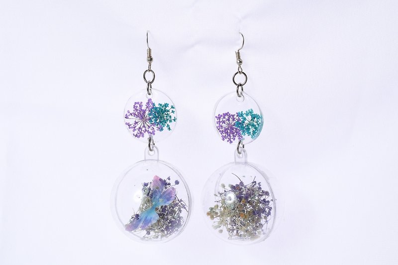 Violet embossed big round ball handmade personality style earrings