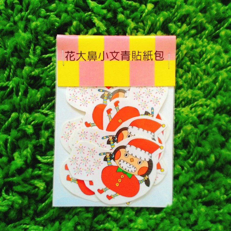 Big Nose Christmas flower sticker pack - fireworks girl - สติกเกอร์ - กระดาษ หลากหลายสี