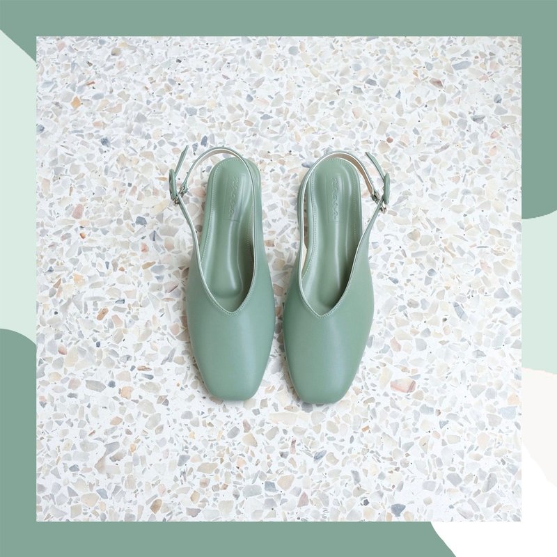 Thara - Marnie Sandals Shoes - Sage Green - 女休閒鞋/帆布鞋 - 人造皮革 綠色