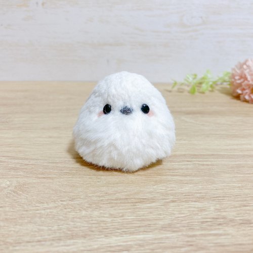 もふもふましゅまろシマエナガ バッグチャームにもなる羊毛
