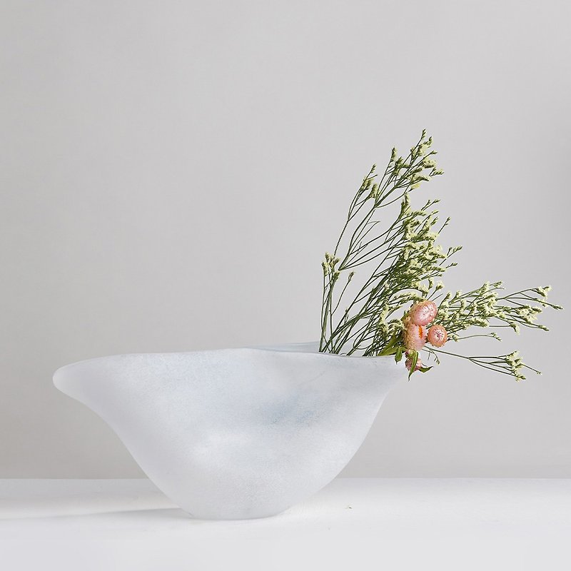 【3,co】動景花器X - 白 - 花瓶/花器 - 玻璃 白色