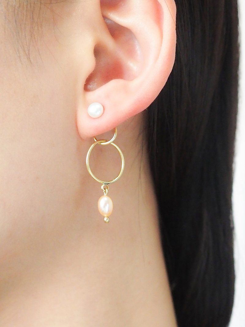Teenage earrings (surround) - Earrings & Clip-ons - Pearl Gold