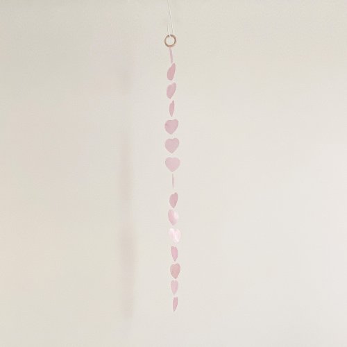 HO’ USE DIY-KIT|Helsinki Flower Shop curtain-Pink-Heart|Shell Wind Chime Mobile|#0-469