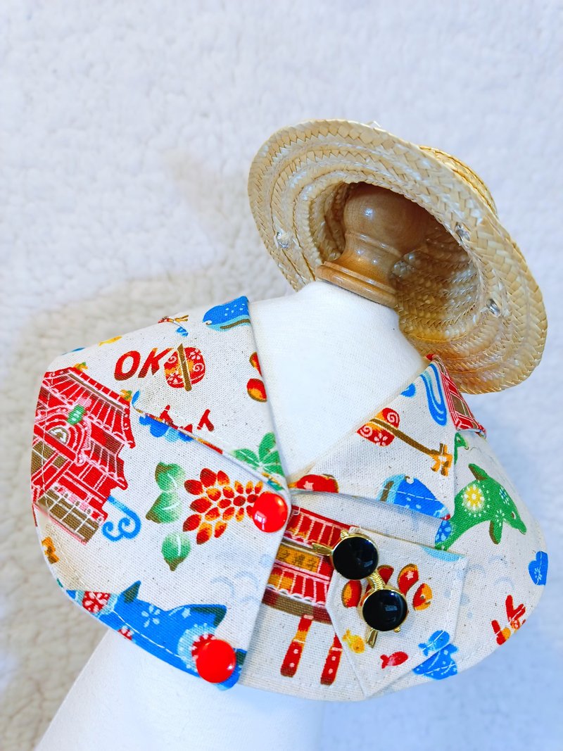 Summer Aloha okinawa 夏老威恤衫造型頸飾 寵物 貓犬 狗狗 頸項 - 寵物衣服 - 棉．麻 紅色