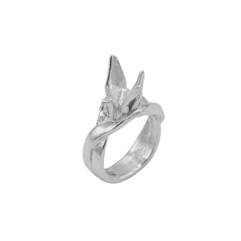 Origami Crane ring 2 - General Rings - Silver Silver