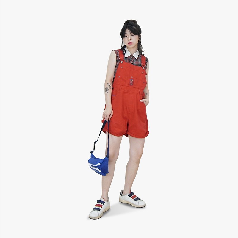 A‧PRANK: DOLLY :: retro VINTAGE brand ROUTE 66 large red special tannins with shorts - Overalls & Jumpsuits - Cotton & Hemp 