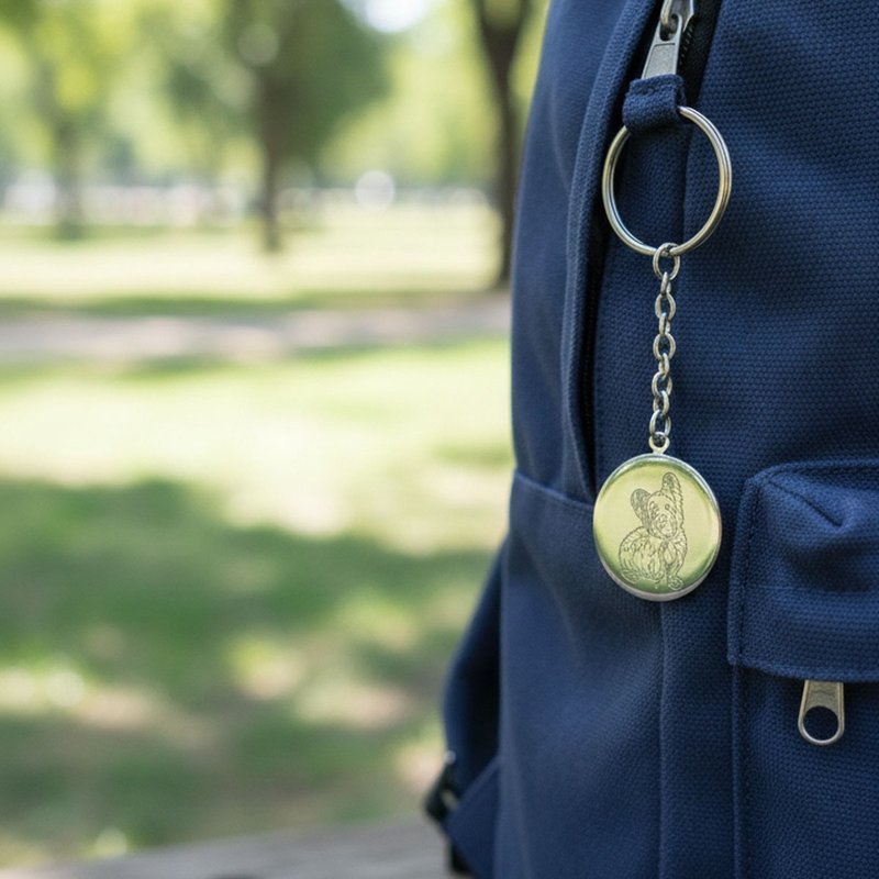 [BIFO] 316L Stainless Steel Photo Keychain — Memory Companion | Custom Laser Engraving - Keychains - Stainless Steel Silver