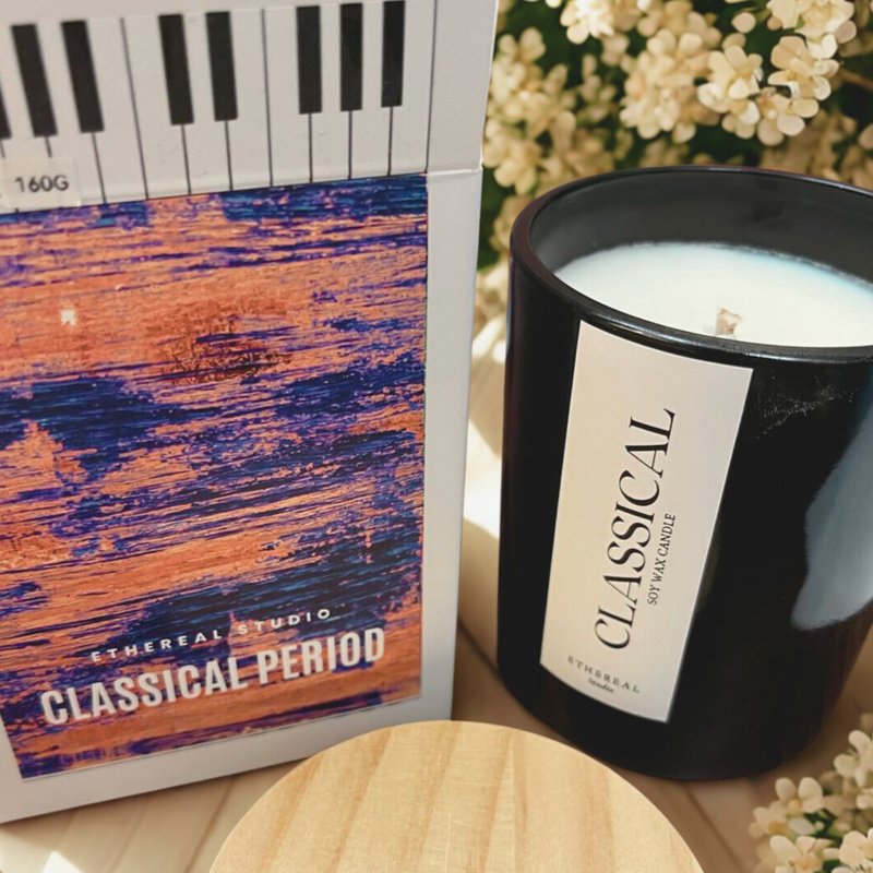 CLASSICAL - Soy Wax Candle 160g - 香氛蠟燭/燭台 - 蠟 黑色