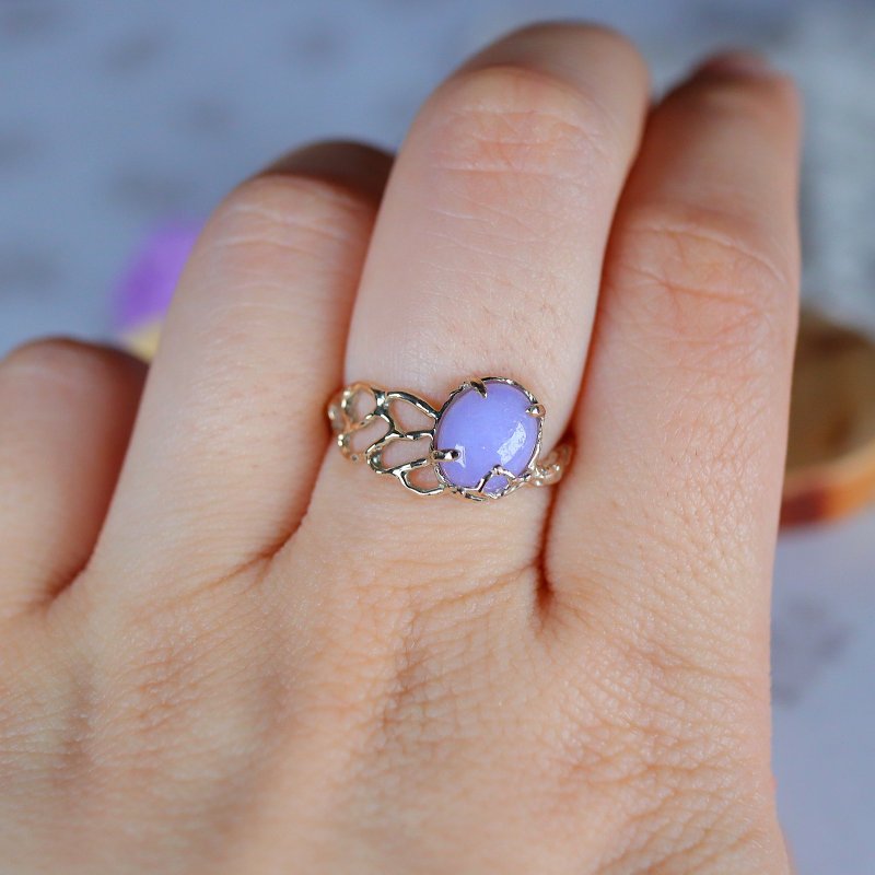 ラベンダー翡翠 指輪 k10 ゴールド - リング・指輪 - 宝石 パープル