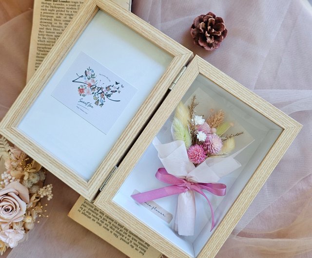 Mini flower bouquet photo frame//rabbit tail ready for shipment