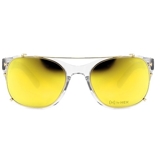 HEX Eyewear 光學眼鏡配前掛墨鏡 | 太陽眼鏡 | 透明玳瑁 | 台灣製造 | 膠框
