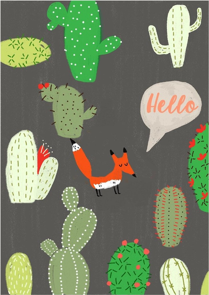 Wall Print - Hello Fox - Items for Display - Paper Multicolor