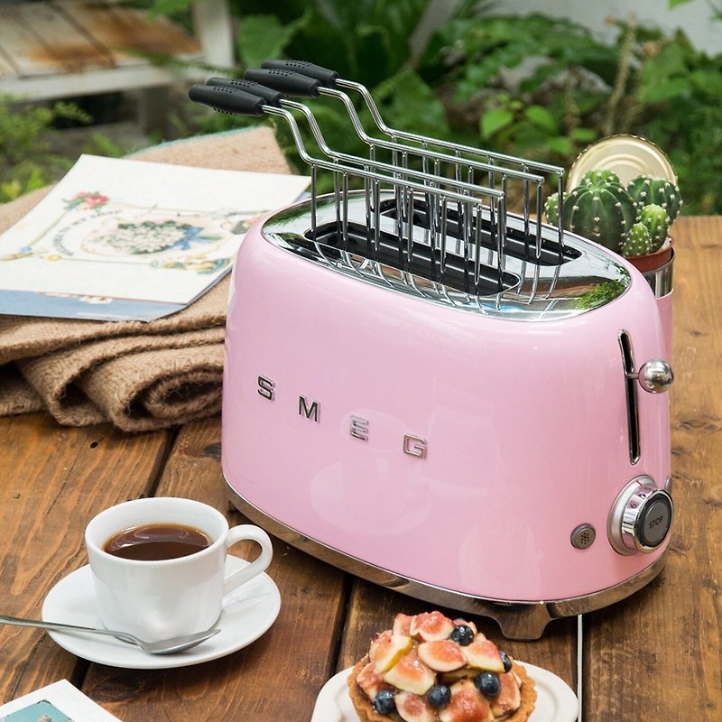 【SMEG】義大利復古美學 2片式烤麵包機-粉紅色 - 廚房電器 - 其他金屬 粉紅色