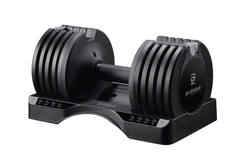 Classic Series Adjustable Dumbbell 11.3kg(25LB) 5-segment Weight Second Speed Adjustment Group-Single - อุปกรณ์ฟิตเนส - โลหะ สีดำ