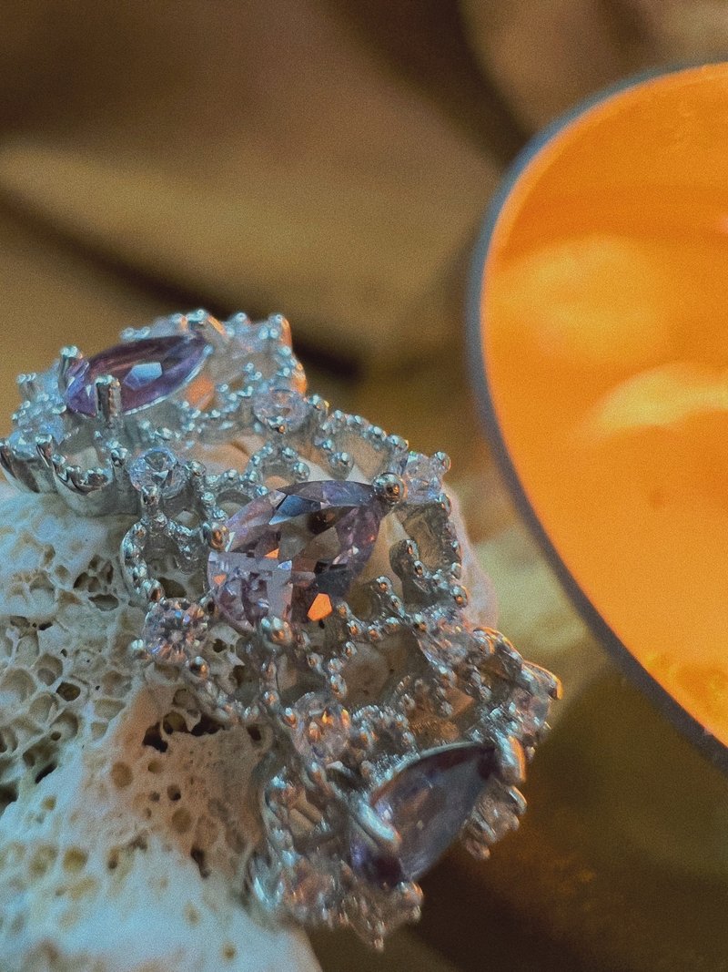 【藤蔓王國】—紫嫩芽/紫色系碧璽 - 戒指 - 寶石 紫色