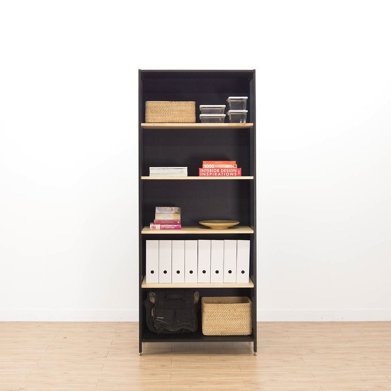 Creesor-Shido 40 industrial style bookcase display cabinet storage cabinet - ชั้นวางหนังสือ - โลหะ สีดำ