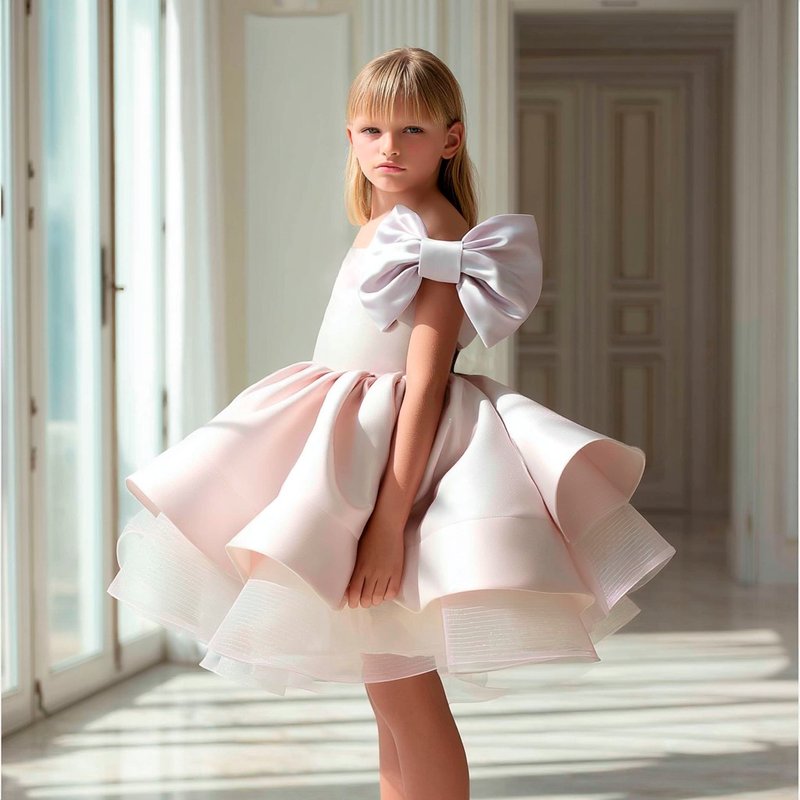 小公主的緞面洋裝精緻又個性 - 男/女童禮服 - 其他材質 多色