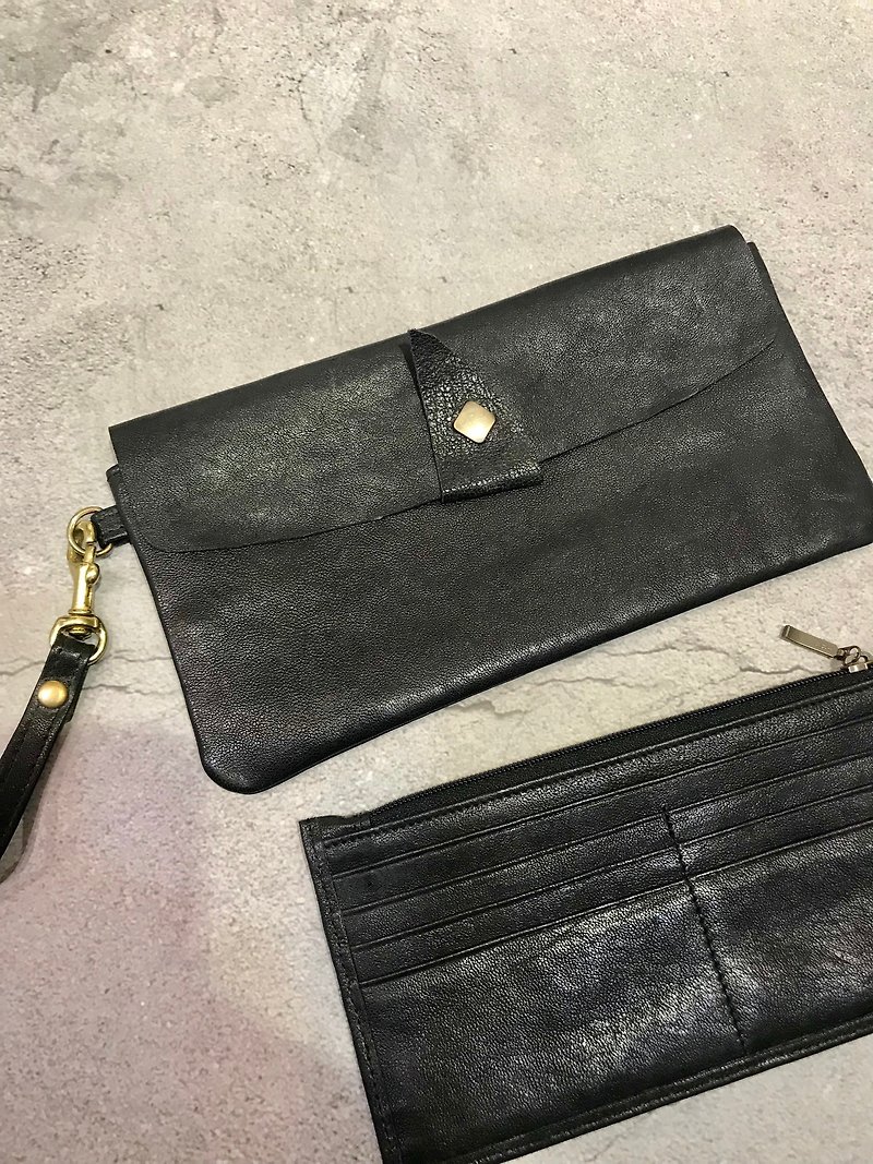 Sienna leather composite design multi-purpose long wallet clutch