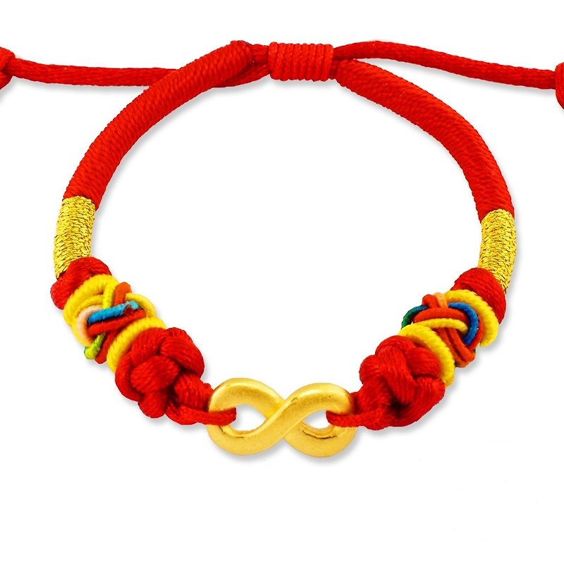 [Tongle painted gold ornaments] Love unlimited children&#39;s red rope bracelet weighs about 0.18 money (Miyue gold ornaments Miyue ceremony)
