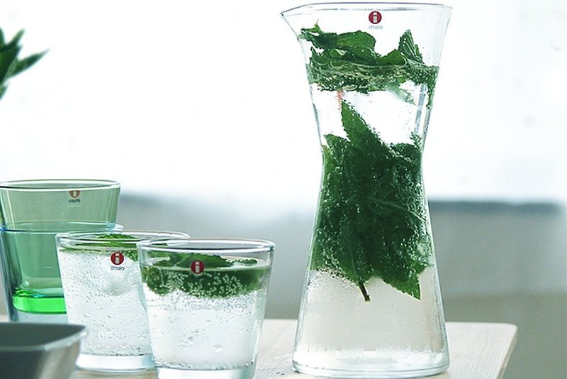 超值組合:芬蘭Iittala Kartio透明冷水壺(950)+水晶玻璃水杯一組2枚 210ml - 茶壺/茶杯/茶具 - 玻璃 白色