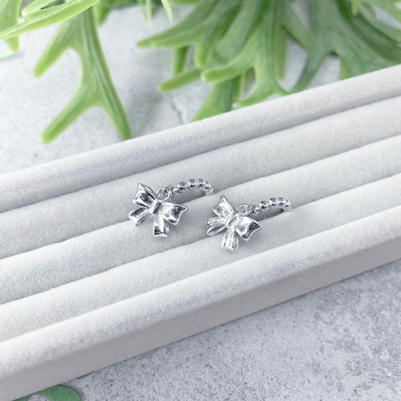 ::Twist bow:: 925 sterling silver earrings - Earrings & Clip-ons - Sterling Silver Silver