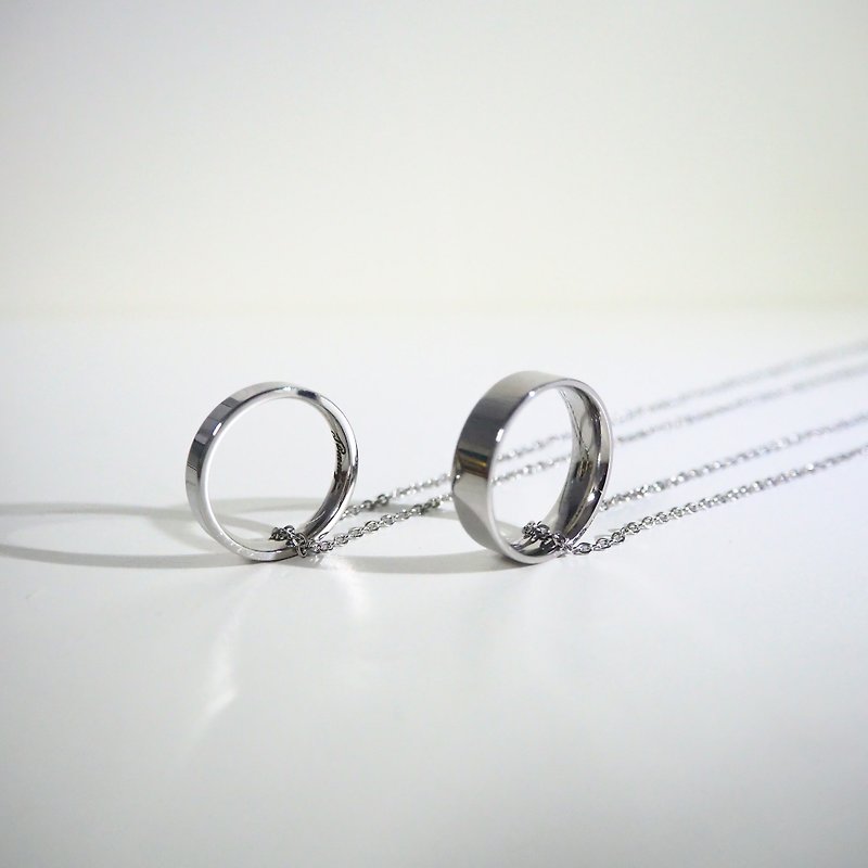 THE LAYERS Personalized Engraved Minimal Ring 925 Sterling Sliver Necklace - General Rings - Sterling Silver Silver