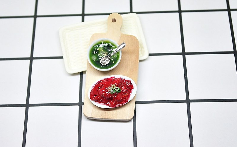 ➽ Clay Series - Korean Spicy Fried Rice Cake-➪ Magnet Series # Refrigerator Magnet # # Blackboard Magnet # #Fake Food # # Stationery # - แม็กเน็ต - ดินเหนียว สีแดง