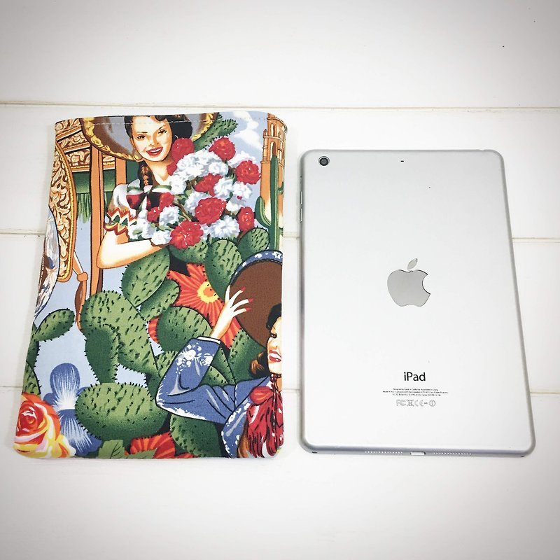 |R• | The fastest iPad | Mexican country girl | U-shaped flat bag / flat protective cover | 7.9吋 - Tablet & Laptop Cases - Cotton & Hemp 
