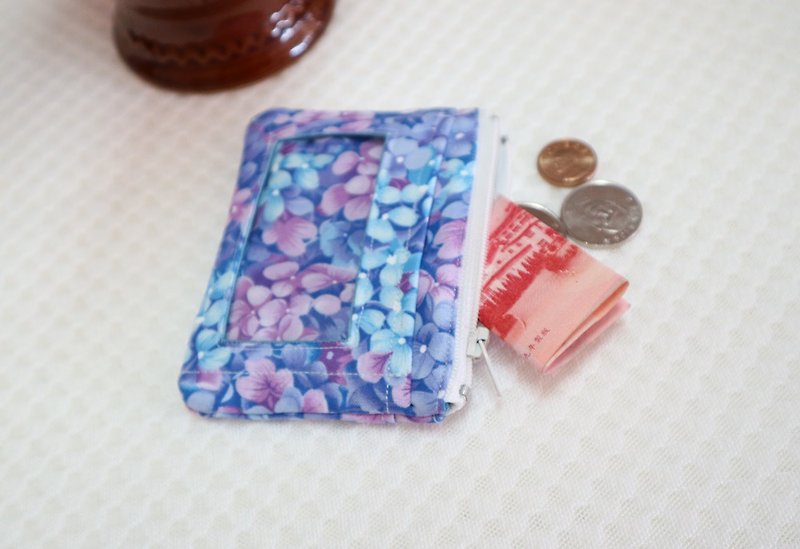 紫色花海 悠遊卡證件零錢包 證件套 小錢包 名片夾 識別證 - 證件套/卡套 - 棉．麻 