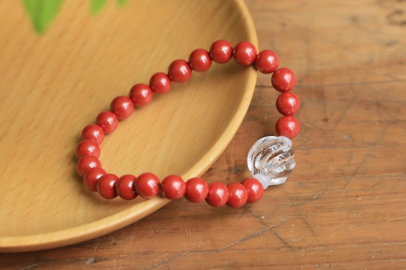 Spring and Autumn Handmade | 6mm high content imperial sand white crystal bracelet | purify energy and bring good luck - สร้อยข้อมือ - เครื่องประดับพลอย 