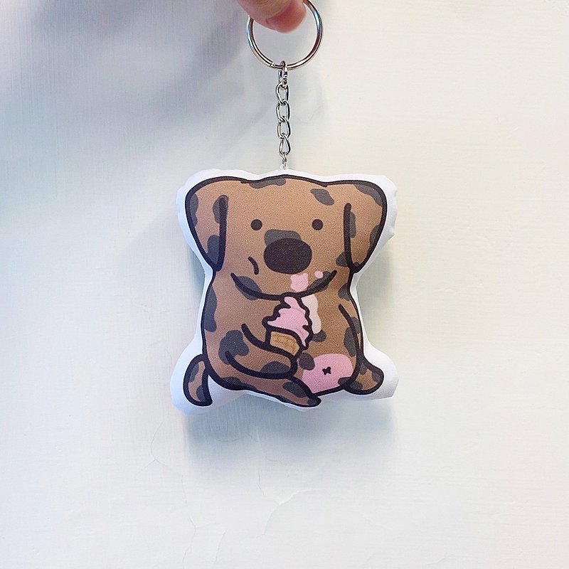 Grandma’s Tabby Dog/Little Doll Pendant Keychain - Keychains - Other Materials Multicolor