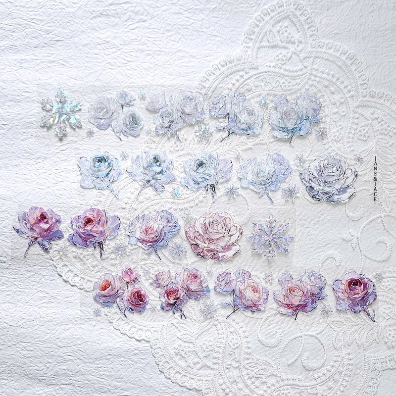 Crystal Rose Masking Tape - 紙膠帶/和紙/PET - 其他材質 