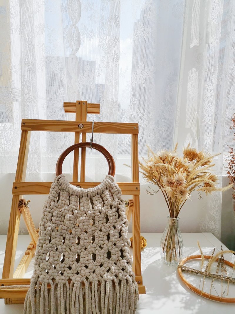 手作編織網袋-Macrame Net Bag 。1人成團 - 編織/羊毛氈/縫紉 - 棉．麻 