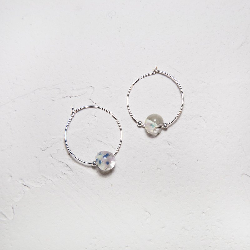Thistle Glass Bead Earrings - Earrings & Clip-ons - Glass Blue