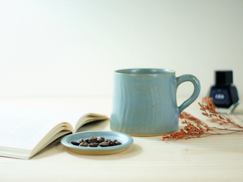 消光藍跳刀山形杯-約330ml,茶杯,馬克杯,水杯,咖啡杯 - 咖啡杯 - 陶 藍色