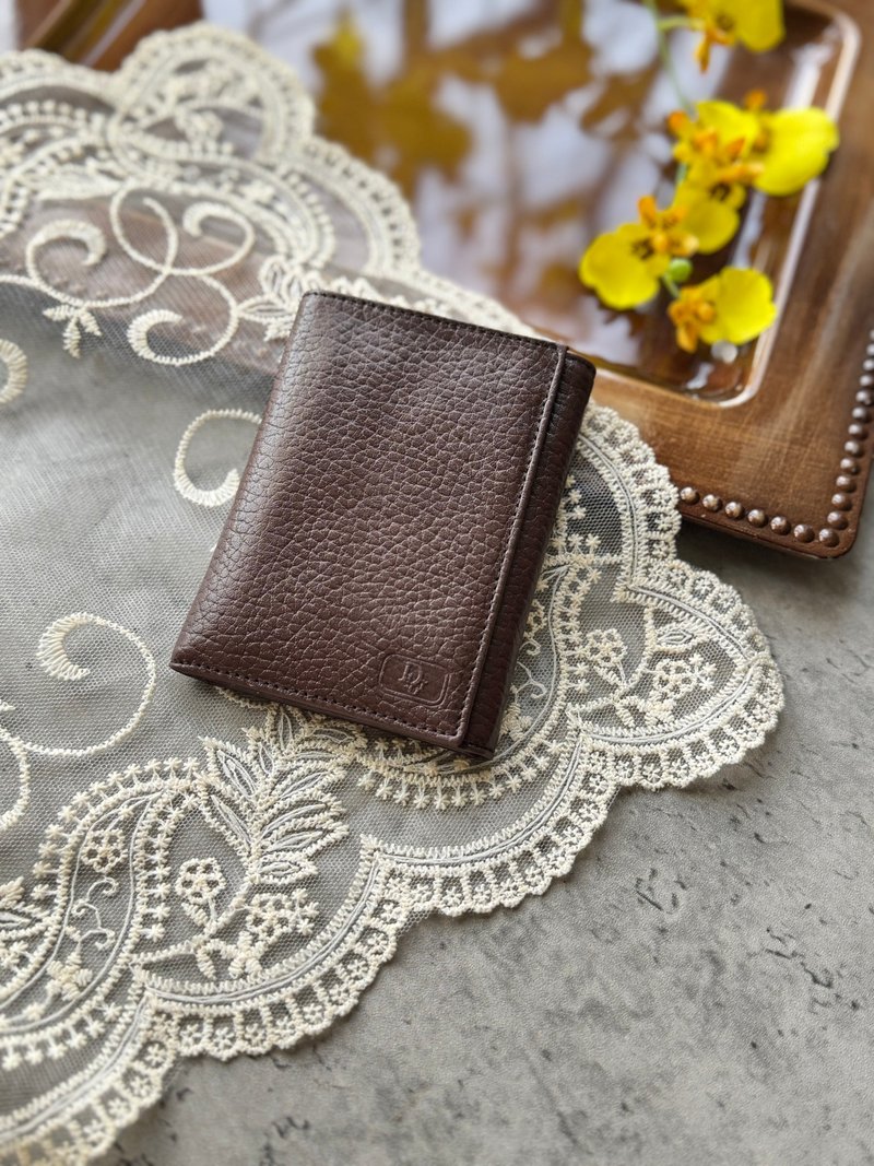 中古正品 Christian Dior 迪奧真皮三摺片夾 卡夾 短夾 銀包 送禮 - 錢包/皮夾/長短夾 - 真皮 咖啡色