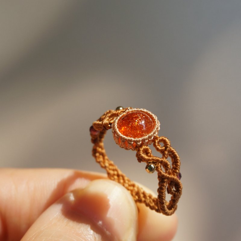 | MS CHILDREN | Original hand-woven natural sun Stone ring - General Rings - Gemstone 