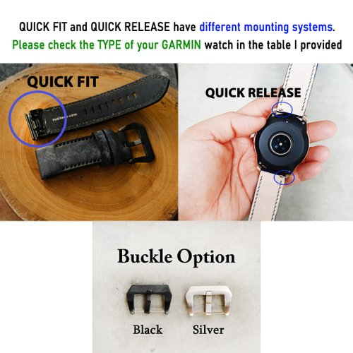 GARMIN ガーミン 純正 QUICKFIT 26 レザーストラップ ベルト