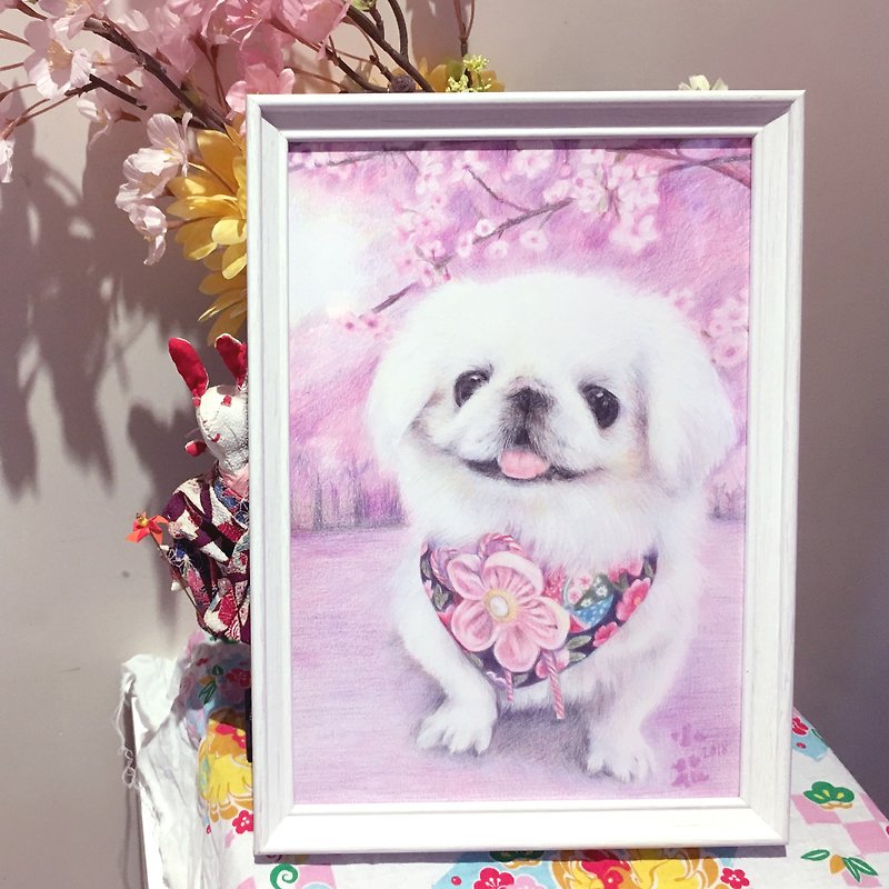 Customized and customized professional painting service for pet cat and dog portraits - อื่นๆ - กระดาษ 