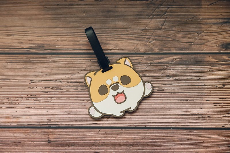 Mi Shiba Inu Luggage Tag/Care and Educational Cute Travel Abroad Certificate - Luggage Tags - Rubber Brown