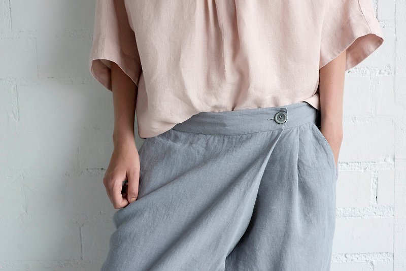 Linen Pants Motumo – 17K1 / Handmade loose linen pants  - กางเกงขายาว - ลินิน 