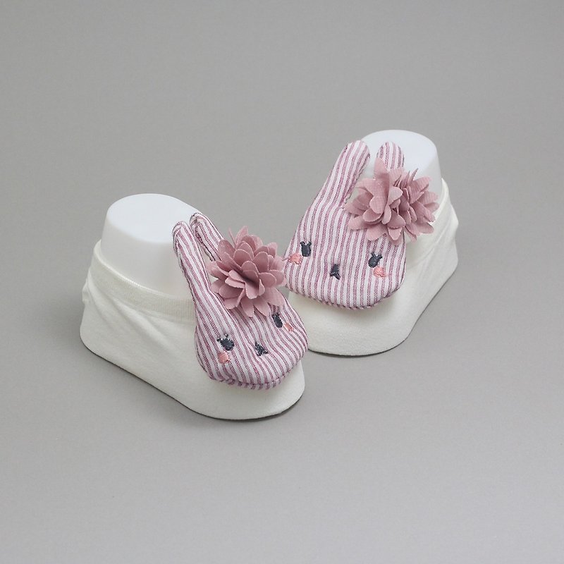 Baby Gift Newborn Baby Girl and boy cool Socks with rabbit stripe - Baby Socks - Cotton & Hemp White