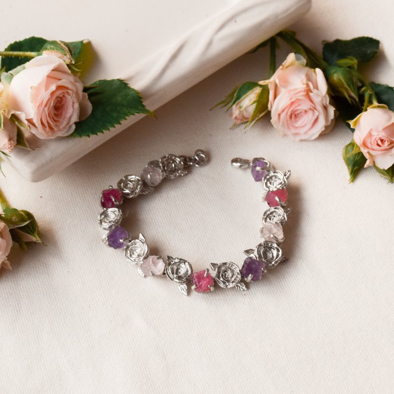 Rose Bracelet - 戒指 - 半寶石 銀色